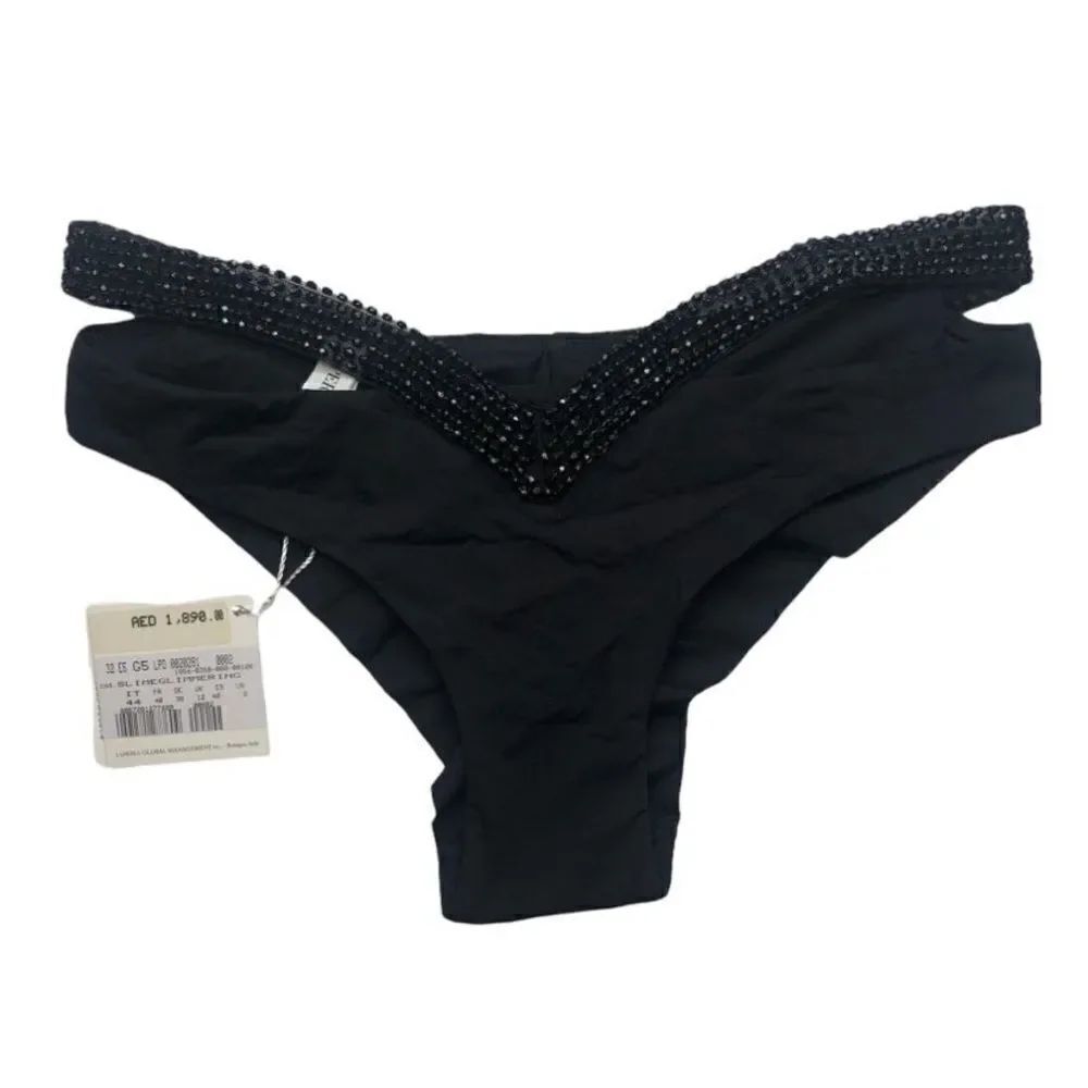 La Perla Glimmering Black Embellished Side Bikini Brief